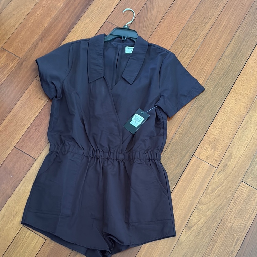 Hurley Black Jumpsuit with Elastic Waist